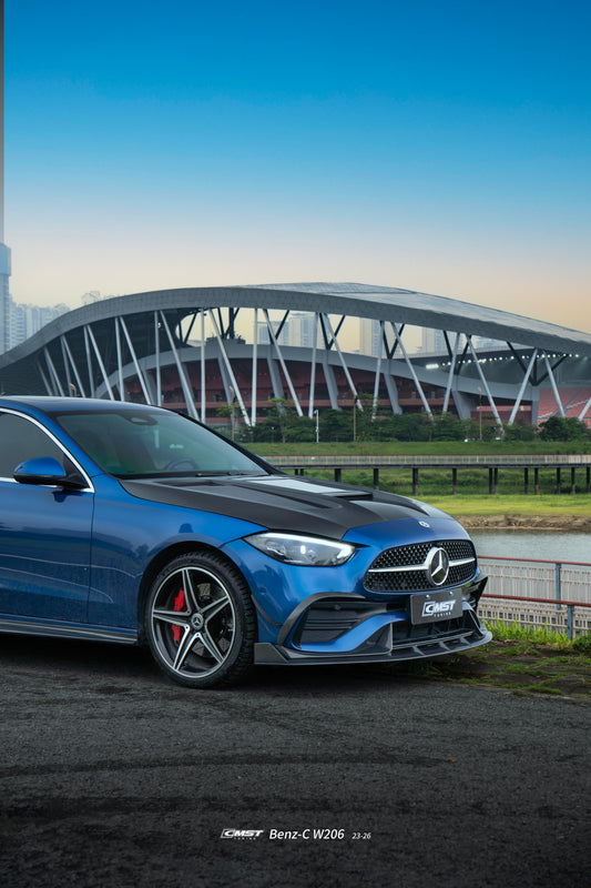 Mercedes Benz C-Class C43 AMG C300 (with sport-package bumper) W206 S206 2021-ON with Aftermarket Parts - Front Canards Carbon Fiber / FRP from CMST Tuning