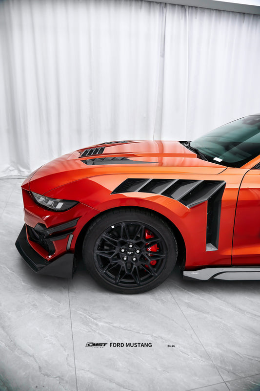 Ford Mustang S650 2.3 Ecoboost 5.0 GT Dark Horse 2024-ON with Aftermarket Parts - Front Fenders Carbon Fiber / FRP from CMST Tuning