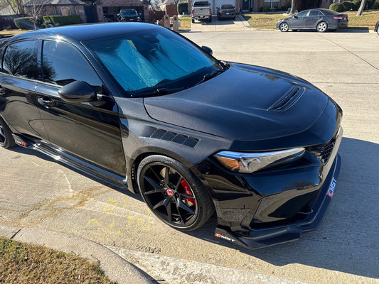 Honda Civic Type-R FL5 2023 2024 with Aftermarket Parts - Front Fenders Pre-preg Carbon Fiber / FRP from CMST Tuning
