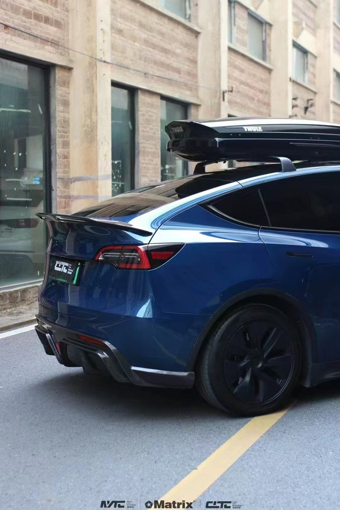 Tesla Model Y Performance AWD Long Range RWD Standard 2020-ON with Aftermarket Parts - V2 Style Rear Diffuser Carbon Fiber / FRP from CMST Tuning