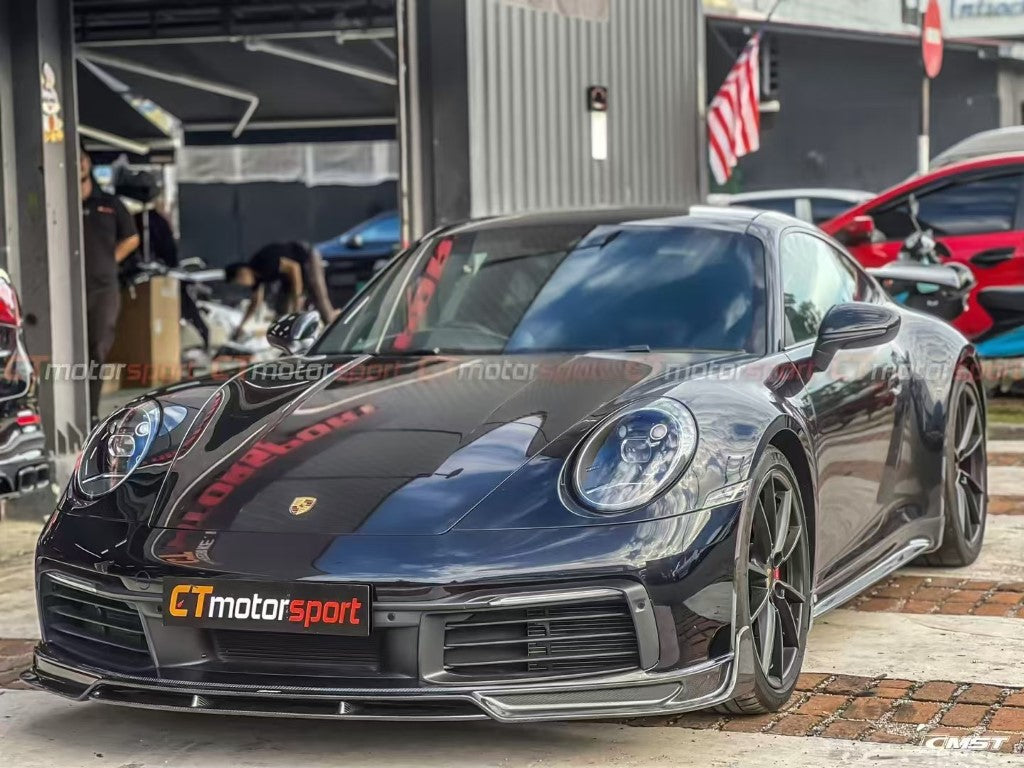 Porsche 992 992.1 Carerra Base/S/T/4/4S/Targa 4/Targa 4S/GTS 2020-2024 (Non-Sport Design Aerokit Package only) with Aftermarket Parts - Carbon Fiber & FRP Front Lip from CMST Tuning