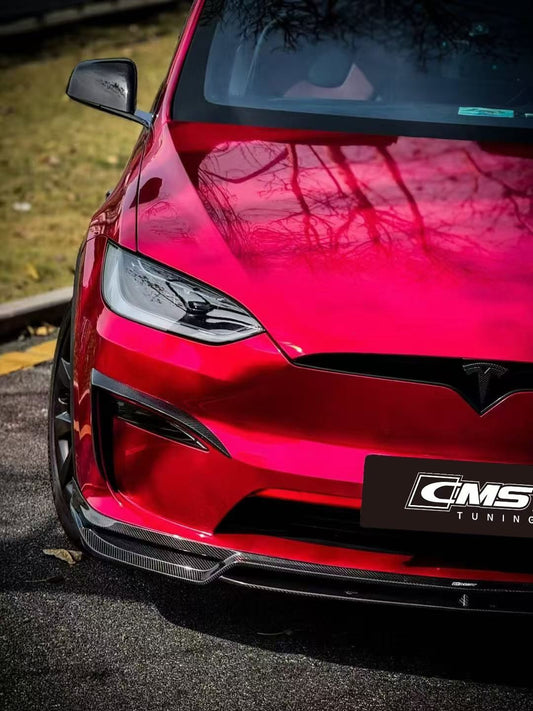 Tesla Model X P100D 100D 90D 75D 60D Performance Long Range Base 2016-2021 with Aftermarket Parts - Upper Valences Carbon Fiber / FRP from CMST Tuning
