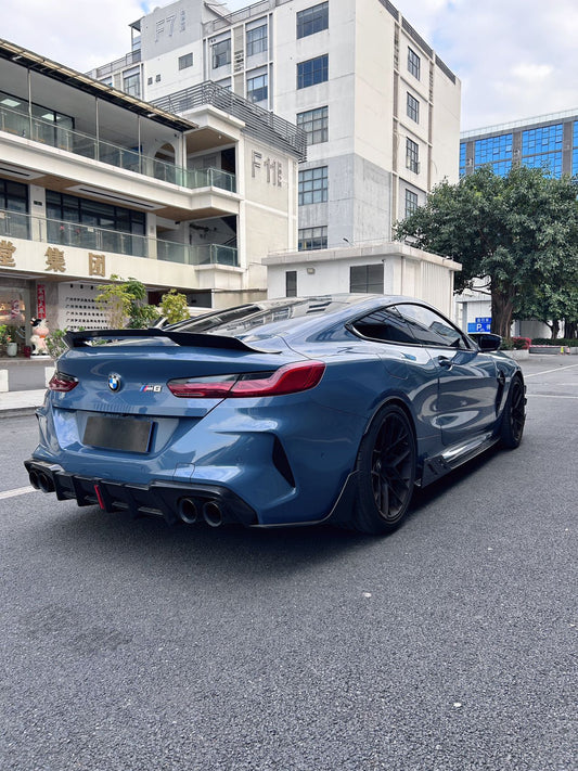 BMW M8 M8C F91 F92 F93 2019-ON with Aftermarket Parts - Rear Diffuser & Canards Dry Pre-preg Carbon Fiber / FRP from CMST Tuning