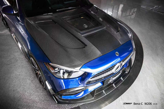 Mercedes Benz C-Class C43 AMG C300 (with sport-package bumper) W206 S206 2021-ON with Aftermarket Parts - Front Lip Carbon Fiber / FRP from CMST Tuning