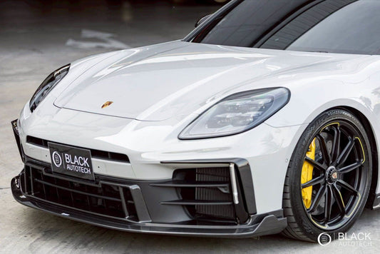 Porsche Panamera 976 Base 4 4S E-Hybird 2024 with Aftermarket Parts - Front Canards Pre-preg Carbon Fiber / FRP from CMST Tuning