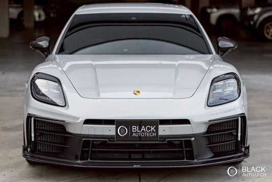  Porsche Panamera 976 Base 4 4S E-Hybird 2024 with Aftermarket Parts - Front Lip Pre-preg Carbon Fiber / FRP from CMST Tuning 