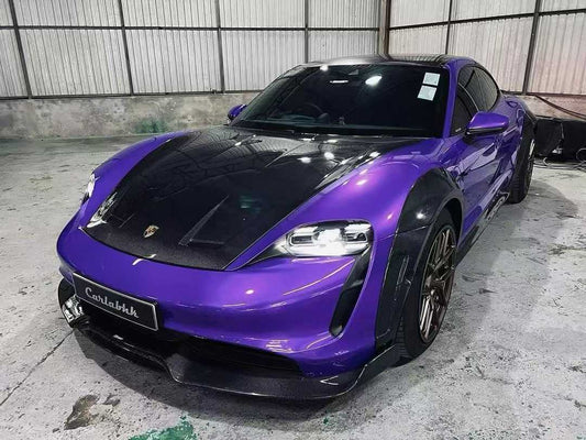 Porsche Taycan 9J1 Sedan/Cross Turismo RWD/4S/GTS 2020-2024 (RWD/4S/GTS trims will require Sport Design Package)with Aftermarket Parts -Carbon Fiber & FRP Front Lip from CMST Tuning