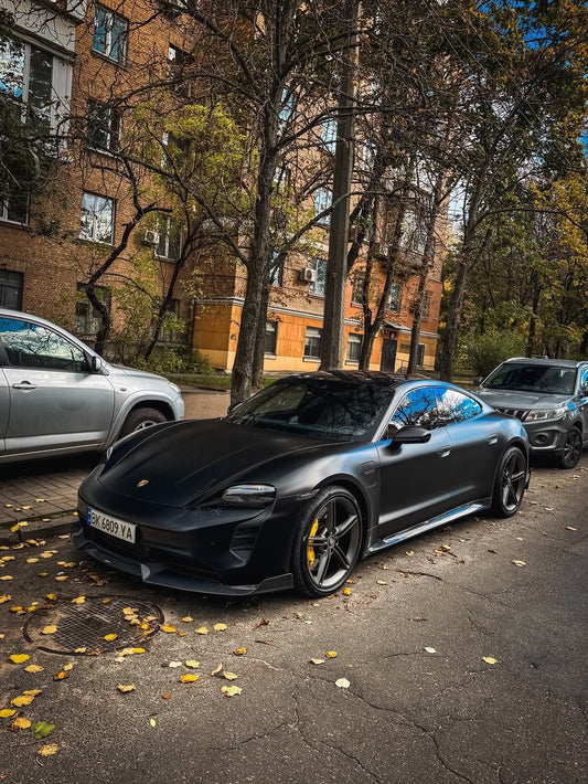 Porsche Taycan 9J1 Sedan/Cross Turismo RWD/4S/GTS 2020-2024 (RWD/4S/GTS trims will require Sport Design Package)with Aftermarket Parts -Carbon Fiber & FRP Front Lip from CMST Tuning