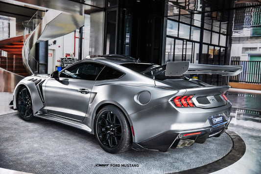 Ford Mustang S650 2.3 Ecoboost 5.0 GT Dark Horse 2024-ON with Aftermarket Parts - GTD Style Side Skirts Carbon Fiber / FRP from CMST Tuning