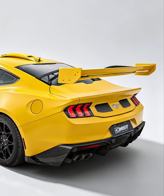 Ford Mustang S650 2.3 Ecoboost 5.0 GT Dark Horse 2024-ON with Aftermarket Parts - GTD Style Rear Wing Carbon Fiber / FRP from CMST Tuning
