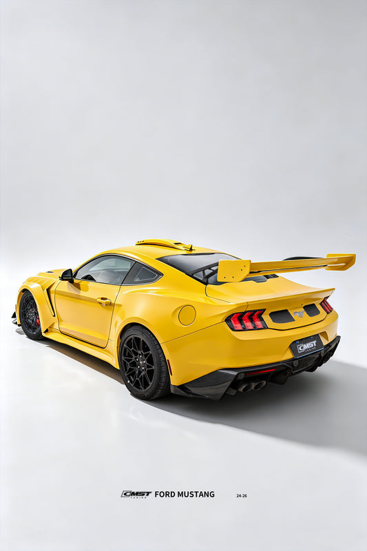 Ford Mustang S650 2.3 Ecoboost 5.0 GT Dark Horse 2024-ON with Aftermarket Parts - GTD Style Side Skirts Carbon Fiber / FRP from CMST Tuning