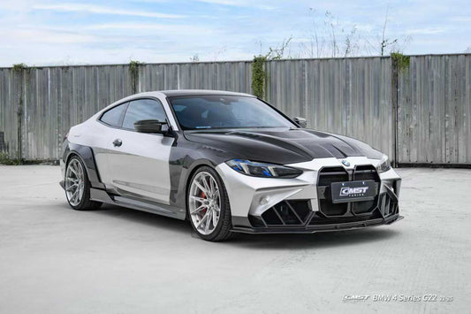 BMW 4 Series M440 430 G22 G23 2020-ON & 4 Series M440 430 G26 2020-ON with Aftermarket Parts - HORIZON Front Bumper & Gill Carbon Fiber / FRP from CMST Tuning