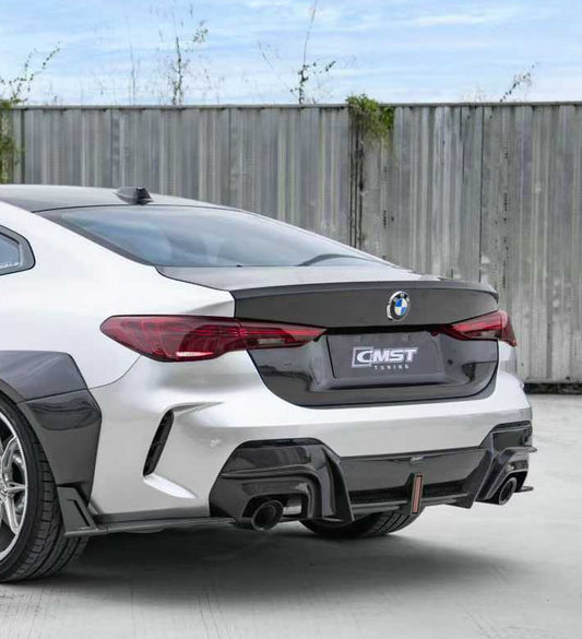 BMW 4 Series M440i 430i G22 2020-ON M4 G82 2020-ON with Aftermarket Parts - V2 Trunk Dry Pre-preg Carbon Fiber / FRP