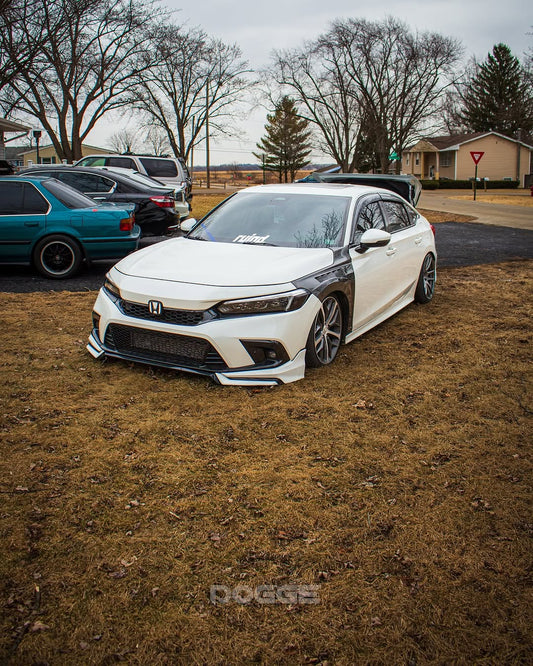 Honda Civic 11th Gen FE1 FE2 FE4 2022-ON with Aftermarket Parts - Front Fenders Carbon Fiber / FRP from CMST Tuning