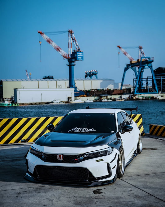 Honda Civic Type-R FL5 2023 2024 with Aftermarket Parts - Front Fenders Pre-preg Carbon Fiber / FRP from CMST Tuning