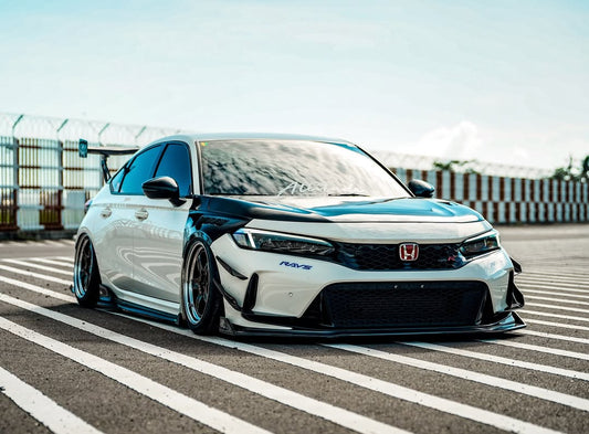 Honda Civic Type-R FL5 2023 2024 with Aftermarket Parts - Front Fenders Pre-preg Carbon Fiber / FRP from CMST Tuning