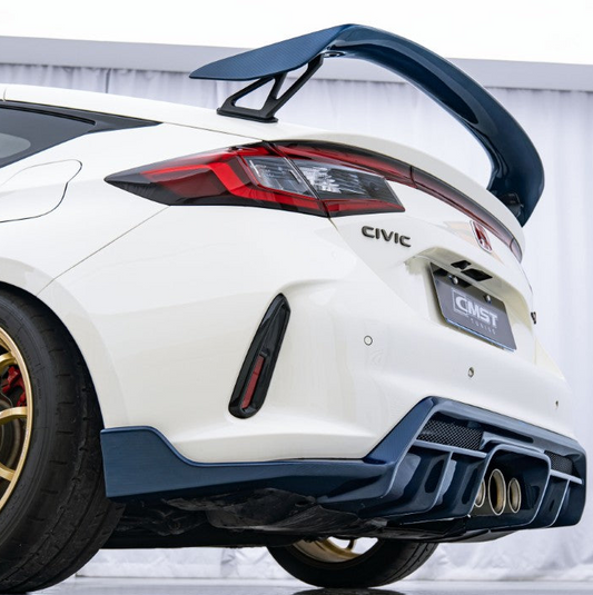 Honda Civic Type-R FL5 2023-ON with Aftermarket Parts - Rear Diffuser Color Tinted Dry Pre-preg Carbon Fiber / FRP from CMST Tuning