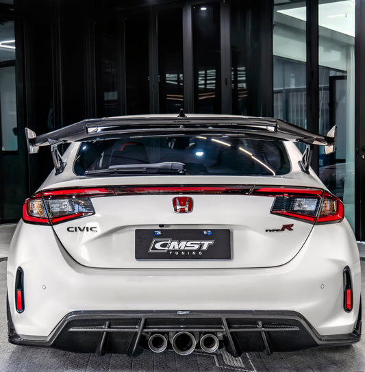 Honda Civic Type-R FL5 2023-ON with Aftermarket Parts - V2 Rear Diffuser Dry Pre-preg Carbon Fiber / FRP from CMST Tuning