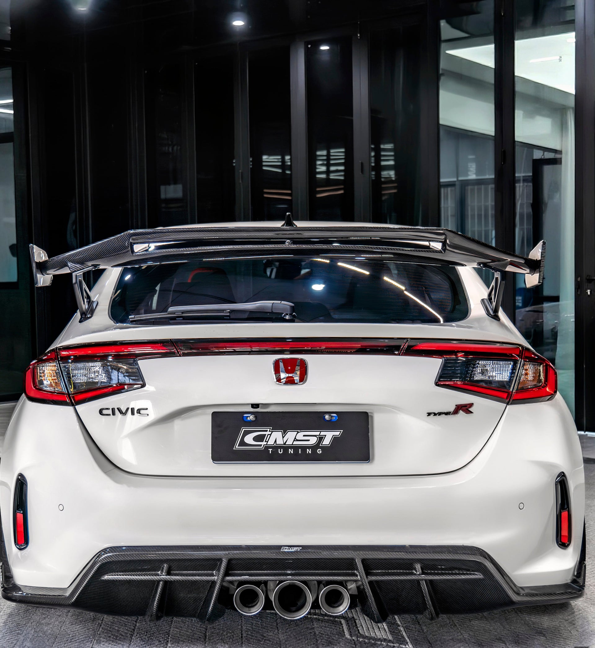 Fl5 Rear Honda Civic Type-R FL5 Aftermarket Parts CMST Tuning Rear Spoiler Dry ...