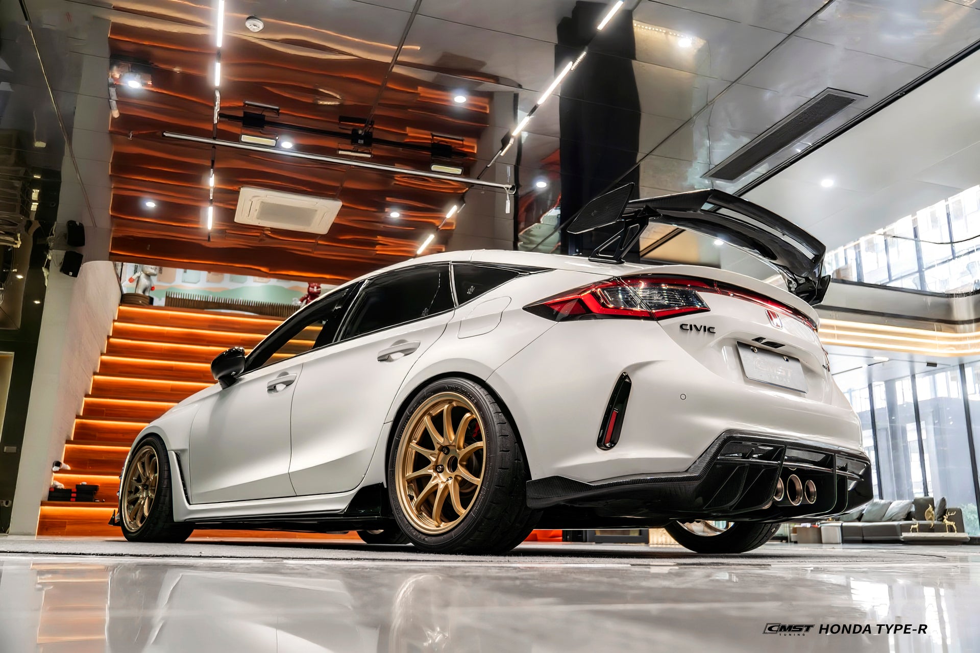 Fl5 Rear Wing Honda Civic Type-R FL5 Aftermarket Parts CMST Tuning Rear Spoiler Dry ...