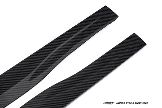 Honda Civic Type-R FL5 2023-ON with Aftermarket Parts - V2 Side Skirts Dry Pre-preg Carbon Fiber / FRP from CMST Tuning
