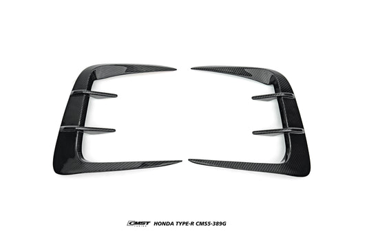 Honda Civic Type-R FL5 2023-ON with Aftermarket Parts - V2 Upper Valences Dry Pre-preg Carbon Fiber / FRP from CMST Tuning