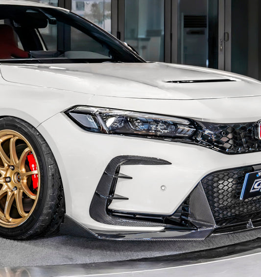 Honda Civic Type-R FL5 2023-ON with Aftermarket Parts - V2 Upper Valences Dry Pre-preg Carbon Fiber / FRP from CMST Tuning