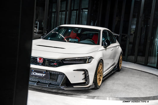 Honda Civic Type-R FL5 2023-ON with Aftermarket Parts - V2 Upper Valences Dry Pre-preg Carbon Fiber / FRP from CMST Tuning