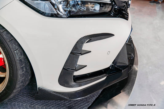 Honda Civic Type-R FL5 2023-ON with Aftermarket Parts - V2 Upper Valences Dry Pre-preg Carbon Fiber / FRP from CMST Tuning