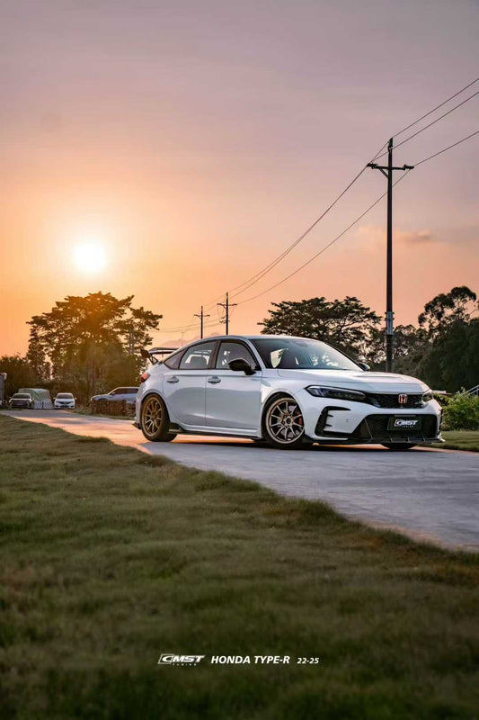 Honda Civic Type-R FL5 2023-ON with Aftermarket Parts - V2 Front Lip Dry Pre-preg Carbon Fiber / FRP from CMST Tuning