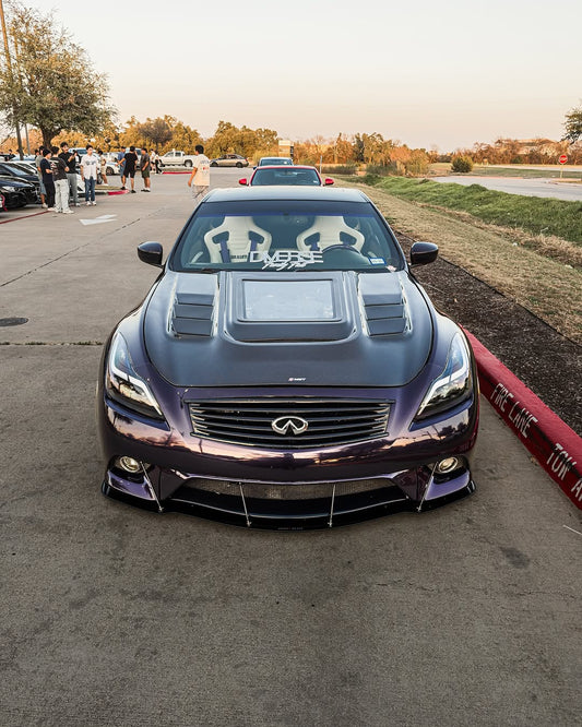 Infiniti G37 G37x IPL Anniversary Journey Sport X Base 2008 2009 2010 2011 2012 2013 & Q60 Journey Sport S Base 2014 2015 with Aftermarket Parts - Hood Bonnet Carbon Fiber / FRP from CMST Tuning