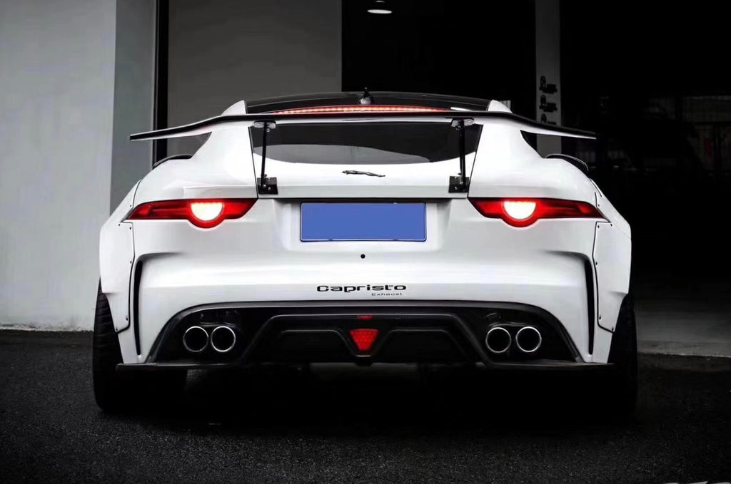 Jaguar F-Type SVR R S Base 2014-ON with Aftermarket Parts - Quad Tips Style Rear Diffuser & Canards Carbon Fiber / FRP
from CMST Tuning