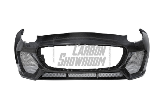Jaguar F-Type SVR R S Base 2014 2015 2016 2017 2018 2019 2020 with Aftermarket Parts - Front Bumper & Lip Carbon Fiber / FRP from CMST Tuning