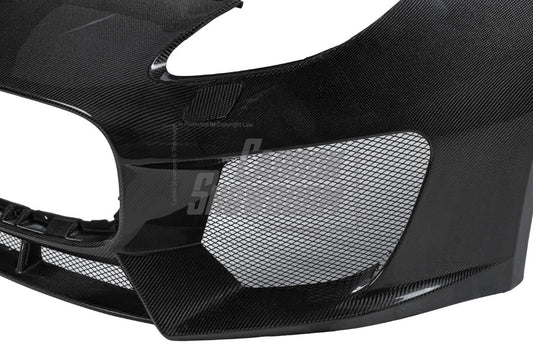 Jaguar F-Type SVR R S Base 2014 2015 2016 2017 2018 2019 2020 with Aftermarket Parts - Front Bumper & Lip Carbon Fiber / FRP from CMST Tuning
