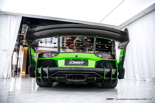 Lamborghini Aventador Base LP700 LP720 S LP740 Ultimate LP780 2012 2013 2014 2015 2016 2017 2018 2019 2020 2021 2022 2023 with Aftermarket Parts - V2 Rear Spoiler Wing Dry Pre-preg Carbon Fiber / FRP from CMST Tuning