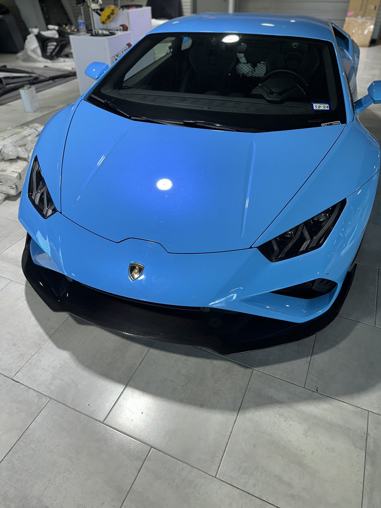 Lamborghini Huracan EVO RWD 2020 2021 2022 2023 with Aftermarket Parts - Front Lip Pre-preg Carbon Fiber from CMST Tuning