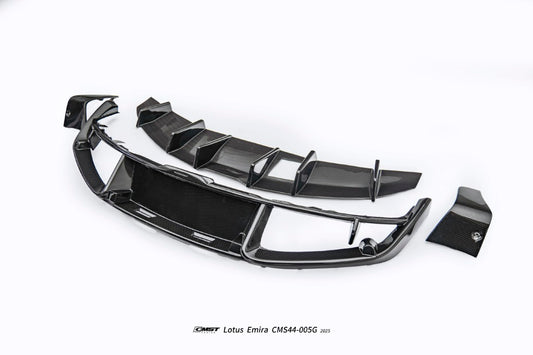 Lotus Emira 3.6 V6 2.0 Four-cylinder 2022-ON with Aftermarket Parts - V2 Rear Diffuser Dry Pre-preg Carbon Fiber / FRP