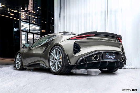 Lotus Emira 3.6 V6 2.0 Four-cylinder 2022-ON with Aftermarket Parts - V2 Rear Diffuser Dry Pre-preg Carbon Fiber / FRP