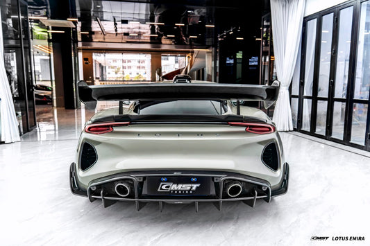 Lotus Emira 3.6 V6 2.0 Four-cylinder 2022-ON with Aftermarket Parts - V2 Rear Spoiler Dry Pre-preg Carbon Fiber / FRP