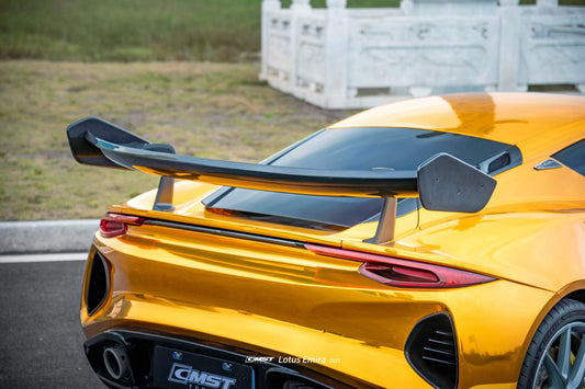 Lotus Emira 3.6 V6 2.0 Four-cylinder 2022-ON with Aftermarket Parts - V3 Rear Spoiler Dry Pre-preg Carbon Fiber / FRP