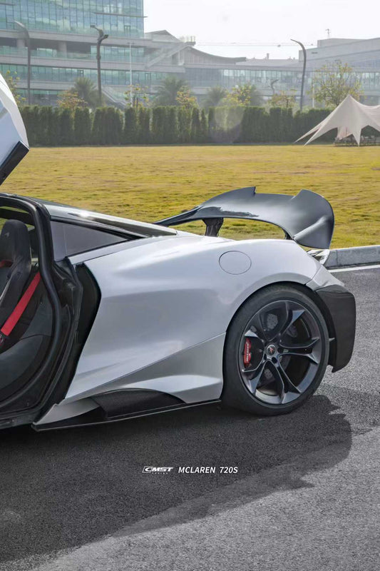 McLaren 720s 2018 2019 2020 2021 2022 2023 with Aftermarket Parts - 765lt Conversion Rear Spoiler Wing Carbon Fiber / FRP from CMST Tuning
