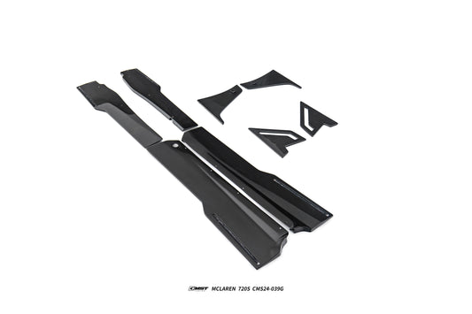McLaren 720S 2018 2019 2020 2021 2022 2023 & 750S 2024-ON with Aftermarket Parts - Side Skirts Carbon Fiber / FRP from CMST Tuning