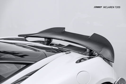 McLaren 720s 2018 2019 2020 2021 2022 2023 with Aftermarket Parts - 765lt Conversion Rear Spoiler Wing Carbon Fiber / FRP from CMST Tuning