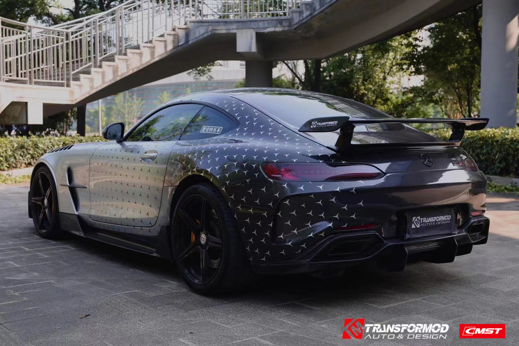 Mercedes Benz AMG GT GTS C190 2016-2021 with Aftermarket Parts - Black Series Style Rear Bumper & Diffuser Carbon Fiber / FRP from CMST Tuning