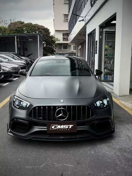 Mercedes Benz E-Class E63S E63 W213 2021-2023 with Aftermarket Parts - Carbon Fiber FRP Front Intake Vent Cover from CMST Tuning