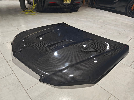 Mercedes Benz W204 C63 AMG Facelift 2012 2013 2014 with Aftermarket Parts - Hood Carbon Fiber from CMST Tuning