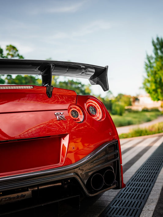 Nissan GTR Nismo T-Spec Black Edition Track Edition Premium Pure 2008 2009 2010 2011 2012 2013 2014 2015 2016 2017 2018 2019 2020 2021 2022 2023 (2017+ rear bumper is required for 2008 2009 2010 2011 2012 2013 2014 2015 2016 model year) with Aftermarket Parts - Nismo Style Rear Bumper & Diffuser Carbon Fiber / FRP / PP from CMST Tuning