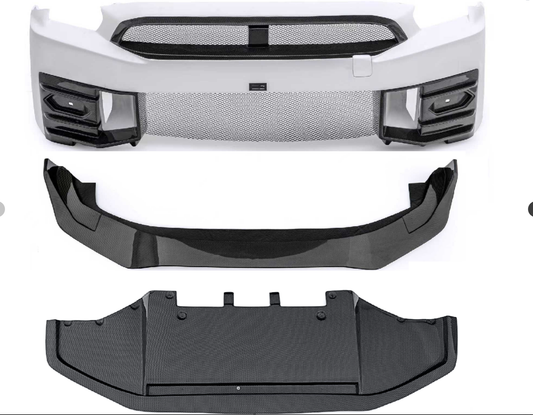 Nissan GTR R35 CBA DBA EBA 2008 2009 2010 2011 2012 2013 2014 2015 2016 2017 2018 2019 2020 2021 2022 2023 2024 (for installation on 2008-2016 vehicles, 2017-2024 hood is recommended) with Aftermarket Parts - 2024 NISMO Style Front Bumper &amp; Lip & Undertray Carbon Fiber / FRP from CMST Tuning