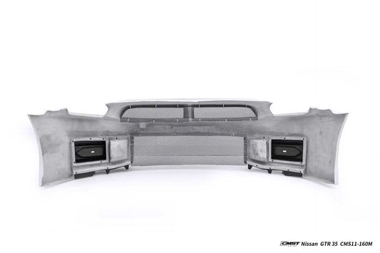 Nissan GTR R35 CBA DBA EBA 2008 2009 2010 2011 2012 2013 2014 2015 2016 2017 2018 2019 2020 2021 2022 2023 2024 (for installation on 2008-2016 vehicles, 2017-2024 hood is recommended) with Aftermarket Parts - 2024 NISMO Style Front Bumper &amp; Lip & Undertray Carbon Fiber / FRP from CMST Tuning