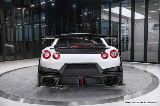 Nissan GTR R35 CBA DBA EBA 2008 2009 2010 2011 2012 2013 2014 2015 2016 2017 2018 2019 2020 2021 2022 2023 2024 with Aftermarket Parts - 2024 NISMO Style Rear Spoiler Carbon Fiber / FRP from CMST Tuning